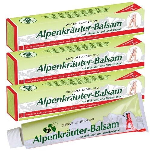 Alpine Herbs Balm Cream with Red Vine Leaves Horse Chestnut Emulsion Lloyd 200ml 3x