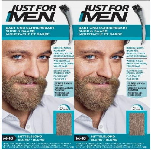 Just for Men Brush-In-Color-Gel für Bart&Schnurrbart Gel Pflege Mittelblond M-10 2er Pack