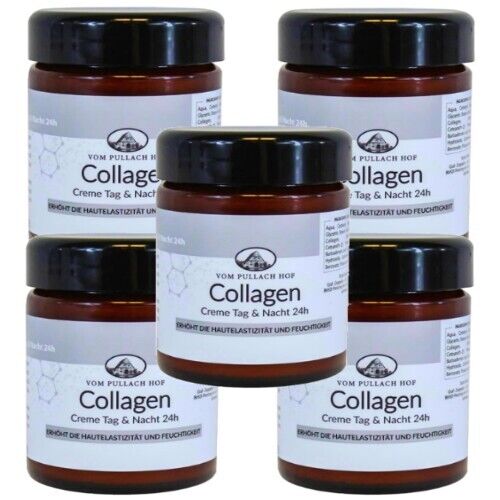 COLLAGEN CREME Tag &Nacht 24h Feuchtigkeitscreme Anti Aging  Hautpflege 100ml 5x