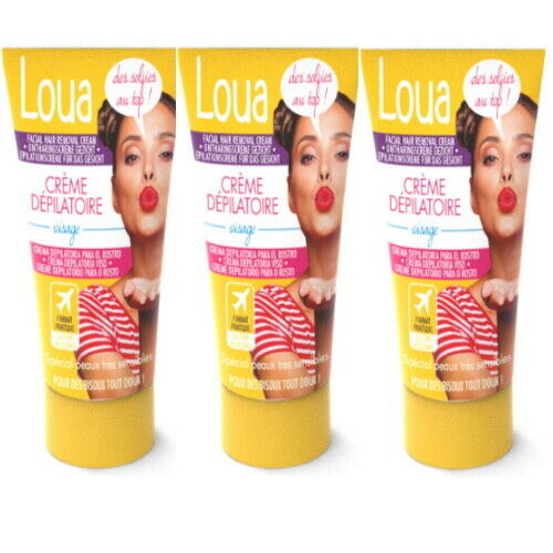 Loua Enthaarungscreme Haarentfernung Speziell für Gesicht Oberlippe Kinn 40ml 3x
