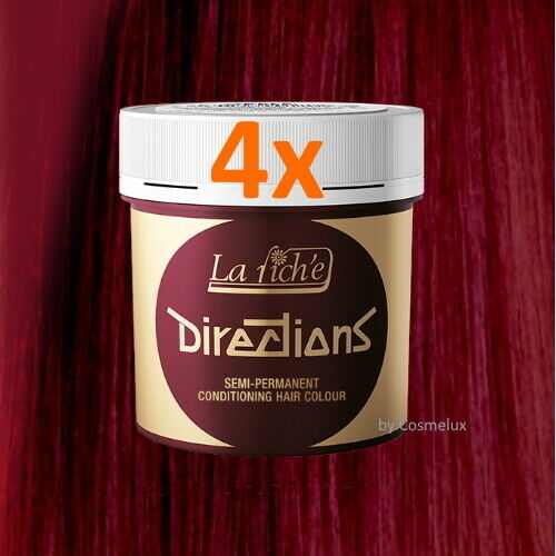 LaRiche Directions Haarfarbe Farbcreme RUBINE Direktziehende Haartönung 88ml 4x