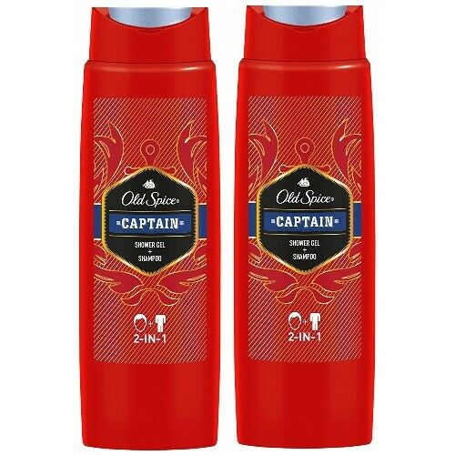 Old Spice CAPTAIN 2in1 Shampoo und Shower Gel / Duschgel 250ml 2er Pack