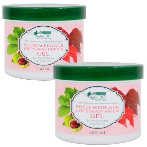 Rotes Weinlaub & Rosskastanien Gel für müde Beine Venen Vom Pullach Hof 250ml 2x