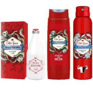 Old Spice WOLFTHORN After Shave Lotion + Showergel + Deodorant Spray 3er SET