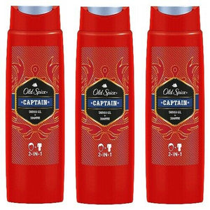 Old Spice CAPTAIN 2in1 Shampoo und Shower Gel / Duschgel 250ml 3er Pack