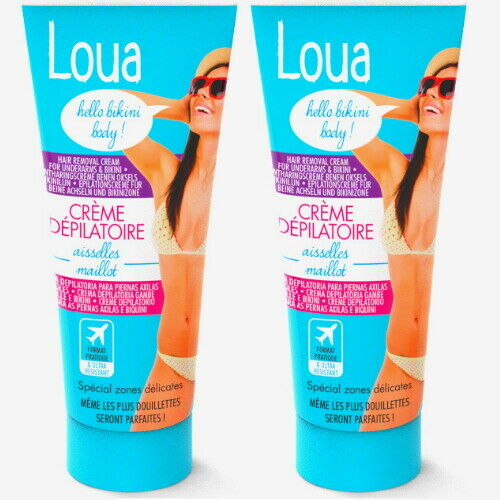 Loua Enthaarungscreme Haarentfernung Speziell Achseln & Bikini-Intimzone 60ml 2x