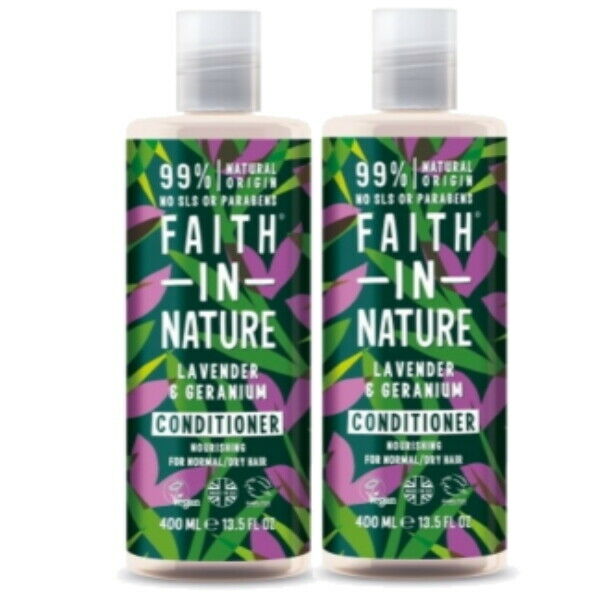 Faith in Nature Lavender & Geranium Conditioner VEGAN Parabenfrei 400ml 2er Pack