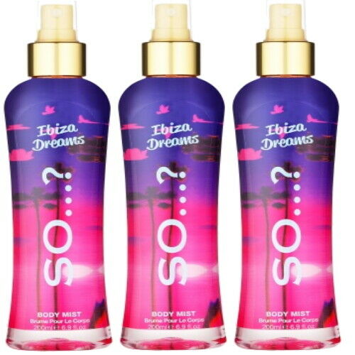 SO...? IBIZA DREAMS Body Mist Perfume Spray 200 ml Dreamy WoW 3-Pack