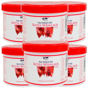 Rotes Weinlaub Gel Hautpflege Pullach Hof Lotion Balsam Creme 500ml 6er Pack