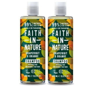 Faith in Nature Grapefruit & Orange Shampoo VEGAN Parabenfrei  400ml 2er Pack