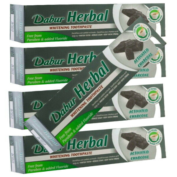 Dabur Charcoal Whitening Toothpaste Ayurvedische Zahnpasta weiße Zähne 100ml 5x