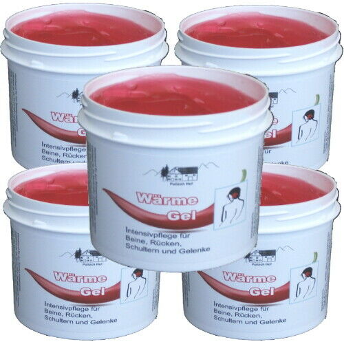 HOT Heat Gel Intensive Care Back, Shoulders, Joints and Legs 250ml 5 Pack