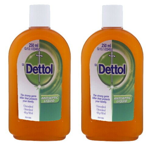 Dettol Liquid Abzugsflüssigkeit Reinigungsmittel,Antisept, Desinfektion 250ml 2x