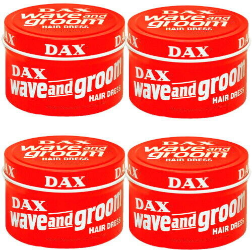 DAX Wax Wave and Groom Hairdress Pomade Haarwachs Haarwax rot 99g 4er Pack