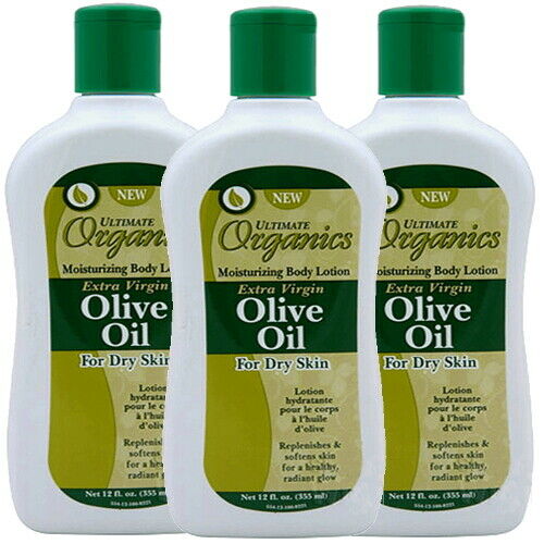 Ultimate Organics Oliven Öl Extra Virgin Body Lotion für trockene Haut 355ml 3x