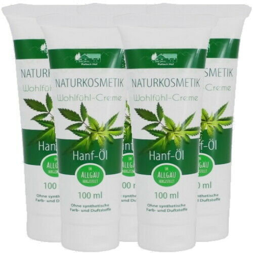 Hanf Öl Creme Anti-Aging Hautcreme Hanföl Pflege Lotion ohne Duftstoffe 100ml 5x