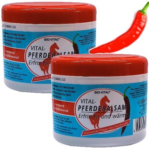 Bio-Vital Horse Balm Horse Ointment refreshes &amp; warms with chili extract 500ml 2 pack