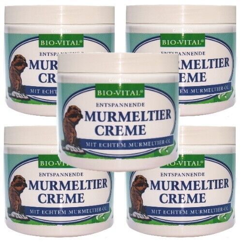 BIO-VITAL Murmeltier Creme Balsam Entspannung Murmeltieröl Salbe 250ml 5er Pack