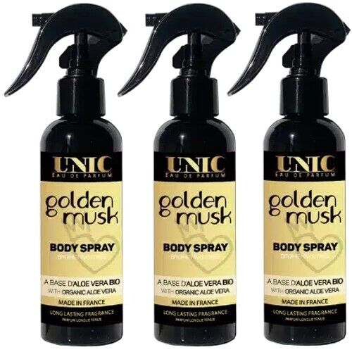 UNIC Golden Musk Body Mist Parfum Spray 200 ml Sinnlich Raffinesse WoW 3er Pack