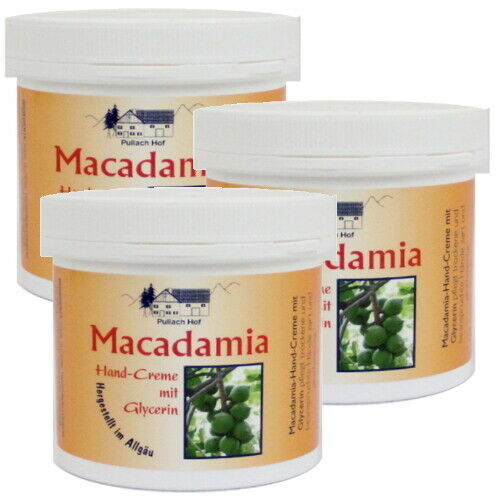 Macadamia Hand Creme für trockene und beanspruchte Haut 250 ml 3er Pack