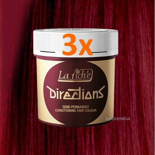 LaRiche Directions Haarfarbe Farbcreme RUBINE Direktziehende Haartönung 88ml 3x