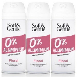 SOFT & GENTLE Floral 0% Aluminium 0% Alcohol Antitranspirant Deodorant 150ml 3er