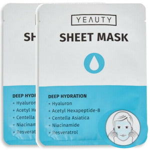 YEAUTY Deep Hydration Face Sheet Mask Gesichtsmaske Hyaluron sofort effekt 2er P