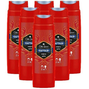 Old Spice CAPTAIN 2in1 Shampoo und Shower Gel / Duschgel 250ml 6er Pack