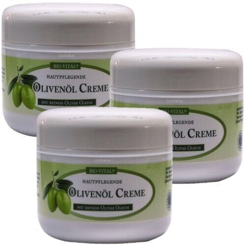 Bio-Vital Oliven Öl Creme Olivenöl Tagescreme Schützend Pflegend 250ml 3er Pack