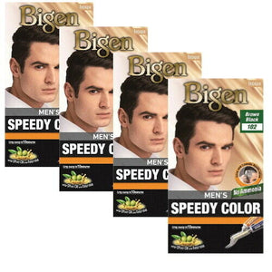BIGEN Men's Speedy Colour Creme Haarfarbe Haarfärbemittel Schwarzbraun 102 - 4x