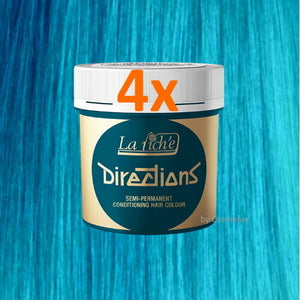 LaRiche Directions Haarfarbe TURQUOISE Direktziehend Haartönung 88ml 4er Pack
