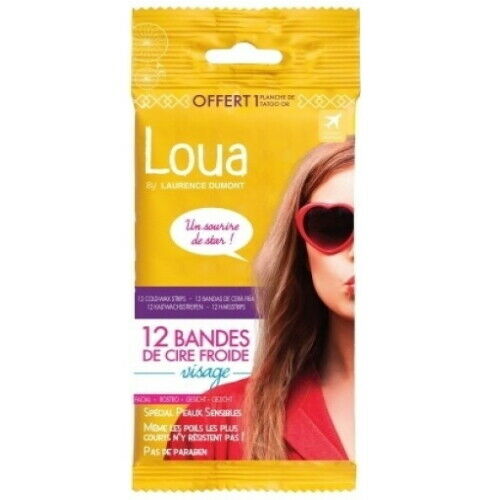 Loua Kaltwachsstreifen wax strips GESICHT Enthaarung Haarentfernung 12 Strips