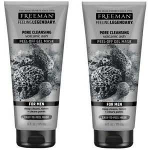 Freeman Männer Vulkanasche Pore Cleansing Peel-Off Gel Maske Große Tube 175ml 2x