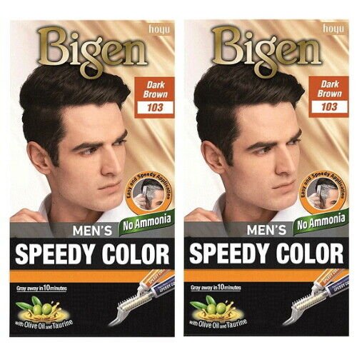 BIGEN Men's Speedy Colour Creme Haarfarbe Haarfärbemittel Dunkelbraun 103 - 2x