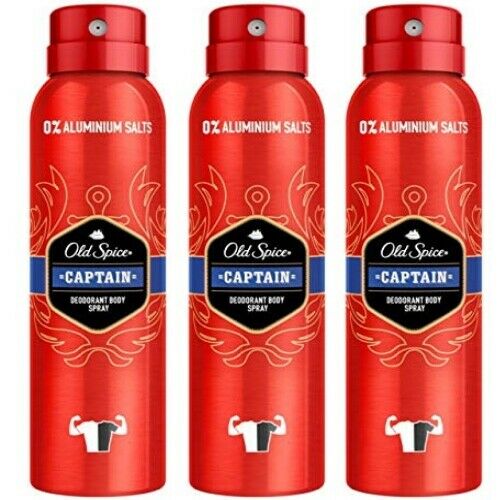 Old Spice CAPTAIN Deodorant Bodyspray 150ml 3er Pack
