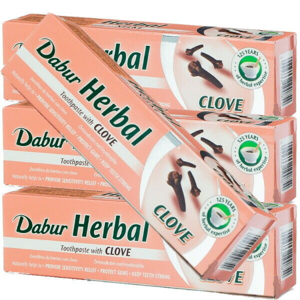Dabur Clove Toothpaste ayurvedische Kräuter zahnpasta Nelken extrakt 100ml 4er P