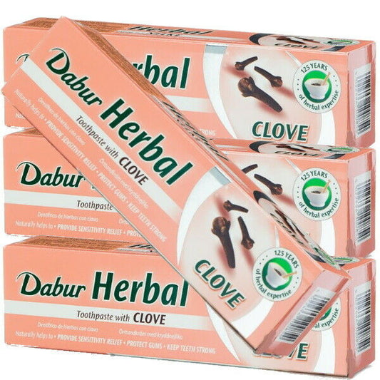Dabur Clove Toothpaste ayurvedische Kräuter zahnpasta Nelken extrakt 100ml 4er P