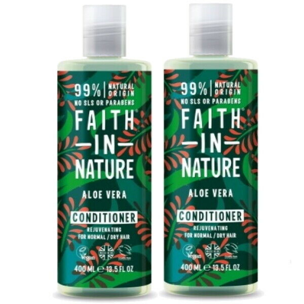 Faith in Nature Aloe Vera Conditioner VEGAN Parabenfrei pH-Neutral 400ml 2er Pack