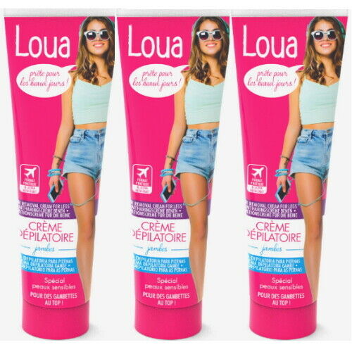 Loua Enthaarungscreme Haarentfernung Speziell Beine&Arme hautschonend 100ml 3x