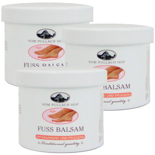 Foot Care Balm Foot Cream Relaxing and Nourishing Pullach Hof 250ml 3 Pack 