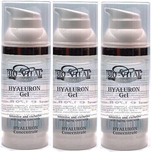 BIO-VITAL Hyaluron Säure Konzentrat Gel Anti Aging Falten Creme 50ml 3x