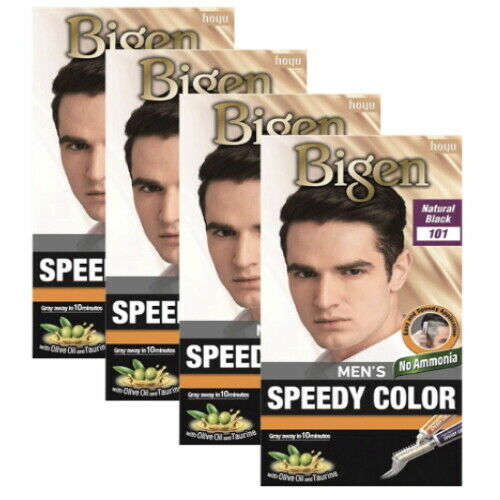 BIGEN Men's Speedy Colour Creme Haarfarbe Haarfärbemittel Natur Schwarz 101 - 4x