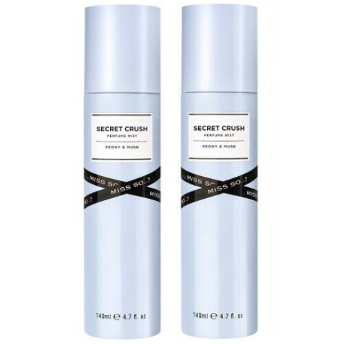 MISS SO...? SECRET CRUSH Peony &amp; Musk Body Mist Perfume Spray 140 ml pack of 2
