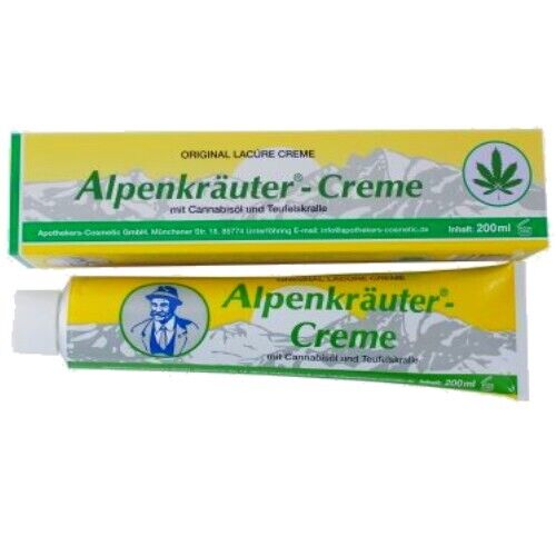 Alpine Herb Cream Balm 200 ml + Devil's Claw Cannabis (Hemp Oil) Lacure