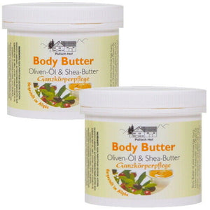 Body Butter Ganzkörperpflege Creme Oliven-Öl Shea-Butter Pullach Hof 250ml 2er Pack
