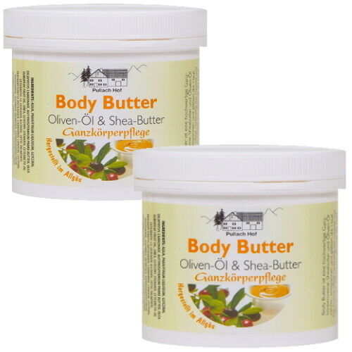 Body Butter Ganzkörperpflege Creme Oliven-Öl Shea-Butter Pullach Hof 250ml 2er Pack