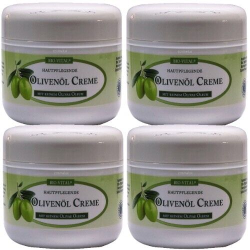 Bio-Vital Oliven Öl Creme Olivenöl Tagescreme Schützend Pflegend 250ml 4er Pack