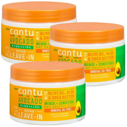 Cantu AVOCADO ÖL Leave In Conditioning Repair Cream Anti-Haarbruch 340g 3er Pack
