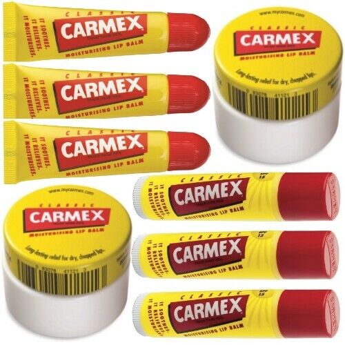 Carmex Classic Lip Balm Original 3x TUBE + 3x STICK + 2x TIEGEL Lip Balm Mix
