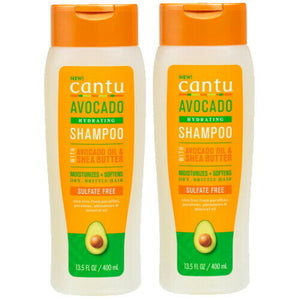 Cantu Avocado Öl Shea Butter Hydrating Sulfatfreies Pflege Shampoo 400ml 2er P.